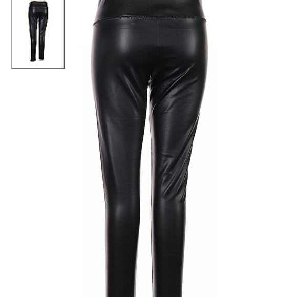 BNWT 7 For All Mankind Black Faux Leather Leggings Size M - Picture 6 of 6